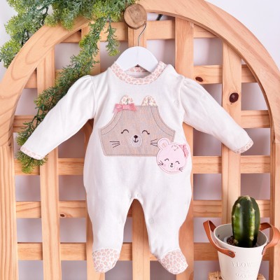  Macacão Trape Zape - Oncinhas - Rose e Areia